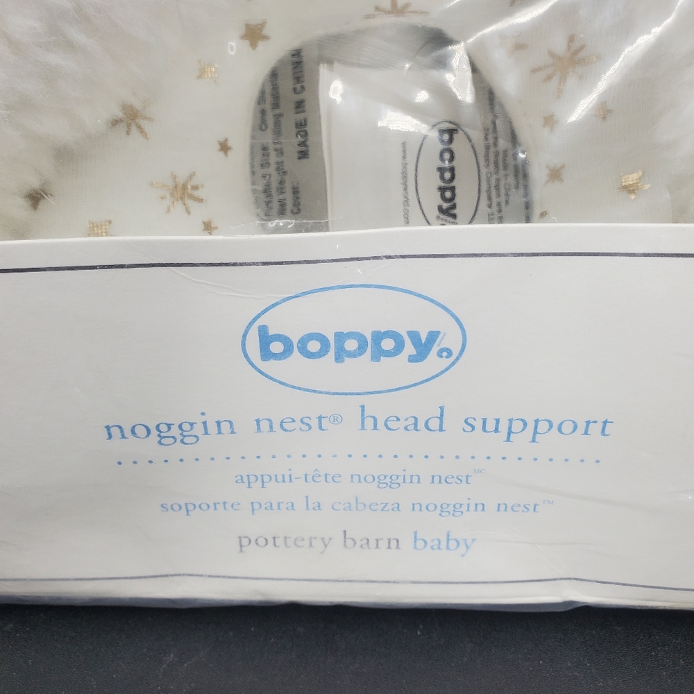 Boppy Noggin Nest Head Support New Pottery Barn Star White Plush Soft Baby - Picture 2 of 3